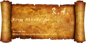 Krug Alfréda névjegykártya